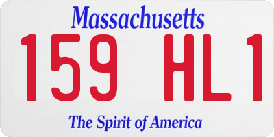MA license plate 159HL1