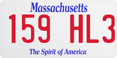 MA license plate 159HL3