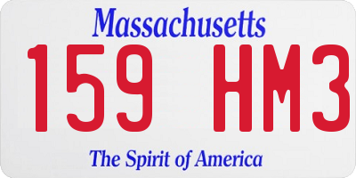 MA license plate 159HM3