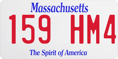 MA license plate 159HM4