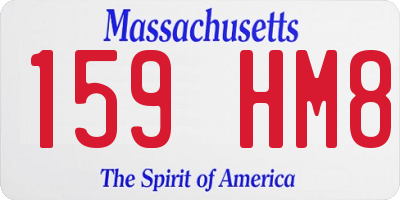 MA license plate 159HM8