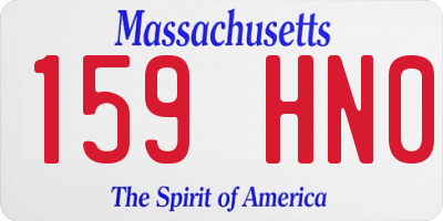 MA license plate 159HN0