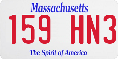 MA license plate 159HN3