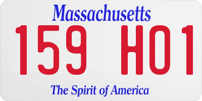 MA license plate 159HO1