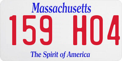 MA license plate 159HO4