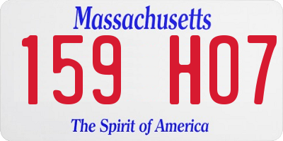 MA license plate 159HO7