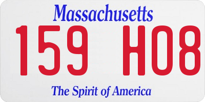MA license plate 159HO8