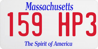 MA license plate 159HP3