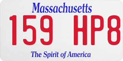 MA license plate 159HP8