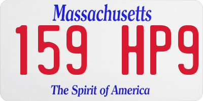 MA license plate 159HP9