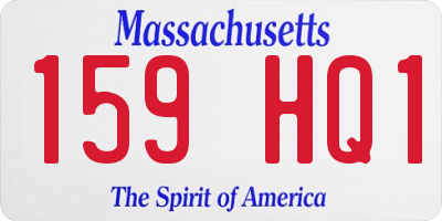 MA license plate 159HQ1