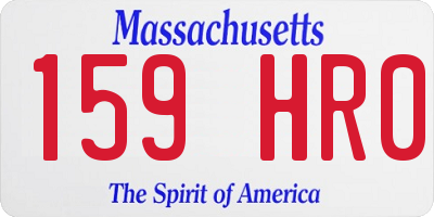 MA license plate 159HR0