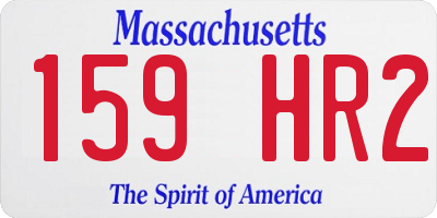 MA license plate 159HR2