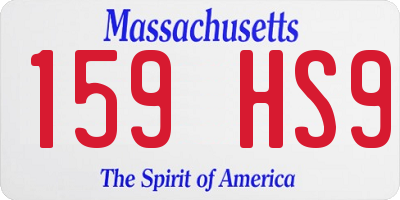 MA license plate 159HS9