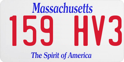 MA license plate 159HV3