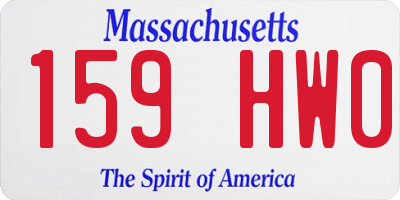 MA license plate 159HW0