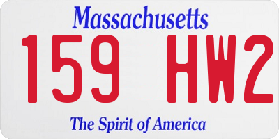 MA license plate 159HW2