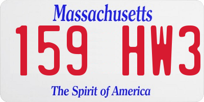 MA license plate 159HW3