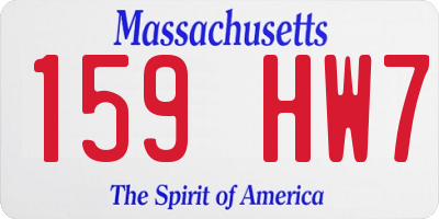 MA license plate 159HW7