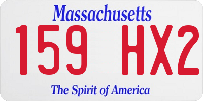 MA license plate 159HX2