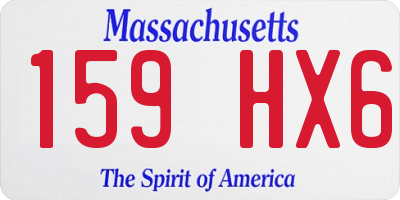 MA license plate 159HX6