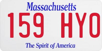 MA license plate 159HY0