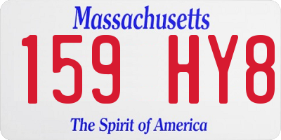 MA license plate 159HY8