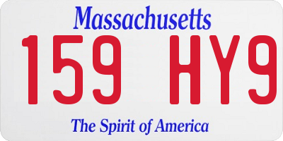 MA license plate 159HY9