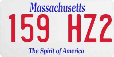 MA license plate 159HZ2