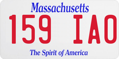 MA license plate 159IA0