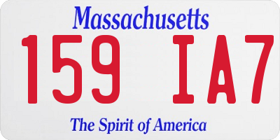 MA license plate 159IA7