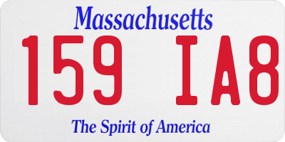 MA license plate 159IA8