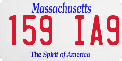 MA license plate 159IA9