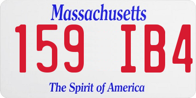 MA license plate 159IB4