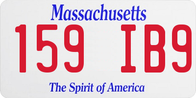 MA license plate 159IB9