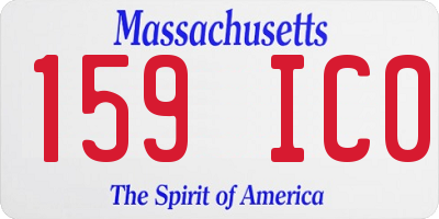 MA license plate 159IC0