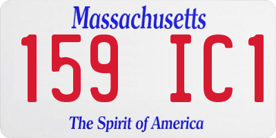 MA license plate 159IC1