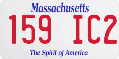 MA license plate 159IC2