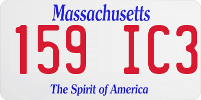 MA license plate 159IC3