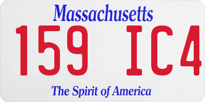 MA license plate 159IC4