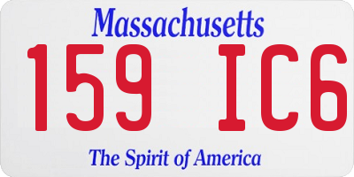 MA license plate 159IC6