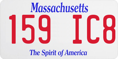 MA license plate 159IC8
