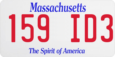 MA license plate 159ID3