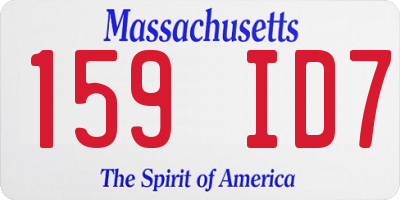 MA license plate 159ID7