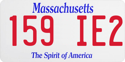 MA license plate 159IE2