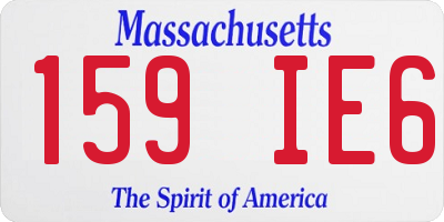 MA license plate 159IE6