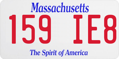 MA license plate 159IE8
