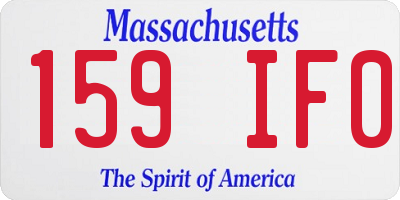 MA license plate 159IF0