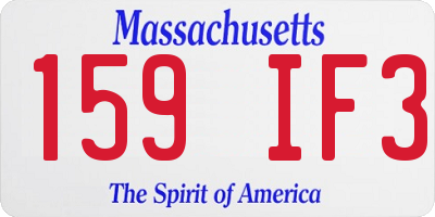 MA license plate 159IF3