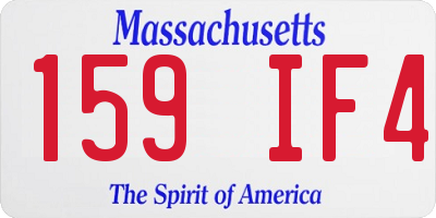MA license plate 159IF4